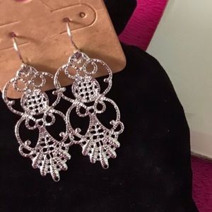 New Silver Tone Owl Earrings